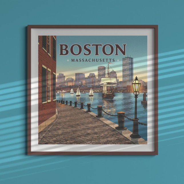 Vintage Boston Massachusetts Poster (Skapare uppladdad)