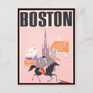 Vintage Boston Massachusetts Travel Vykort