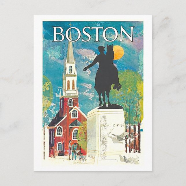 Vintage Boston-resemalj Vykort (Framsida)