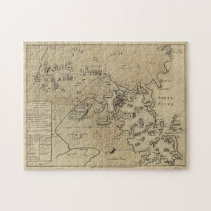 Vintage Boston Revolutionary Krig Karta (1775) Pussel