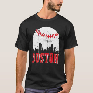Vintage Boston Skyline Baseball Game Day T Shirt