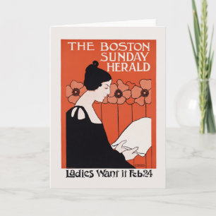 Vintage Boston Söndag Herald Kort