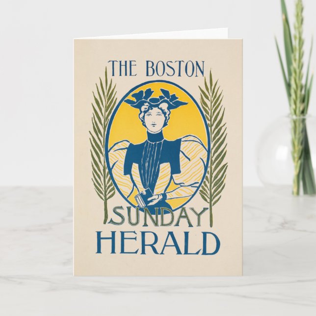 Vintage Boston Söndag Herald Kort (Framsida)