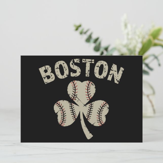 Vintage Boston St patrick's day Irish Shamrock Inbjudningar (Stående Fram)
