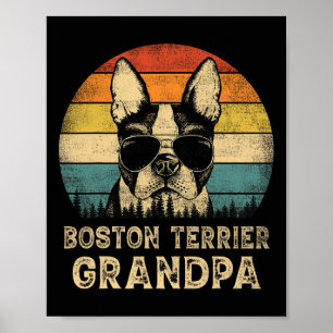 Vintage Boston Terrier Farfar Hundälskare Fadersda Poster