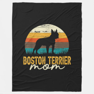 Vintage Boston Terrier Mamma Hund älskare Mors dag Fleecefilt