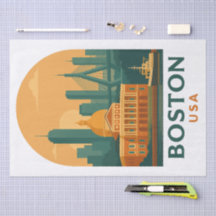 Vintage Boston Tissuepapper – Retro USA Resa