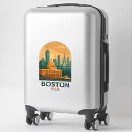 Vintage Boston Travel Sticker – Retro USA City Art Klistermärken