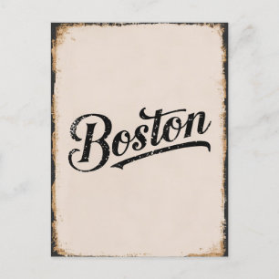 Vintage Boston Typography Vykort