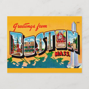Vintage Boston välkomst vykort