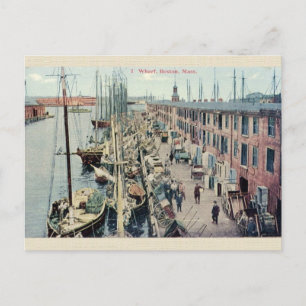 Vintage Boston Wharf-vykort Vykort