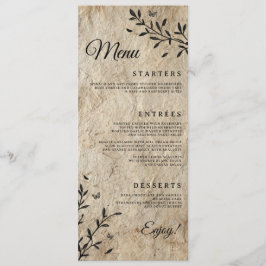 Vintage Botanical Bröllop Dinner Menu Meny