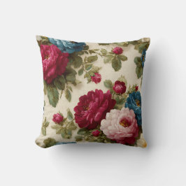 Vintage Botanical Chic Rustic Roses Decorative  Kudde
