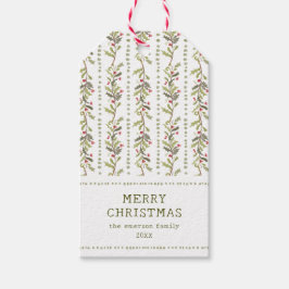 Vintage Botanical Christmas Presentetikett