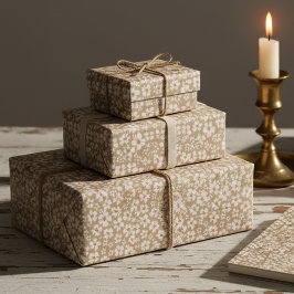 Vintage Botanical Cream Floral Wrapping Paper Presentpapper