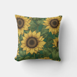 Vintage Botanical Floral Cushion for Farmhouse Kudde