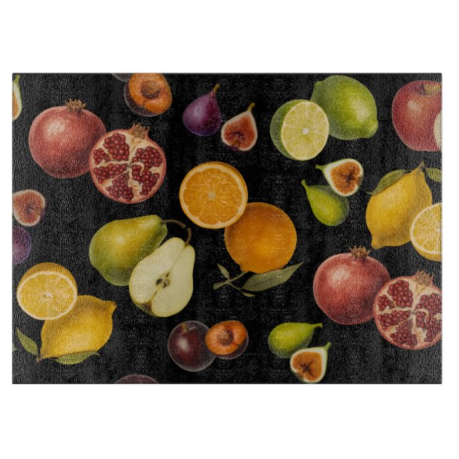 Vintage Botanical Fruits Cutting Board (Framsidan)