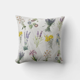 Vintage Botanical Garden Print, Garden Nostalgia Kudde