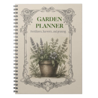 Vintage Botanical Gardening Planner, Plant Care & Anteckningsbok
