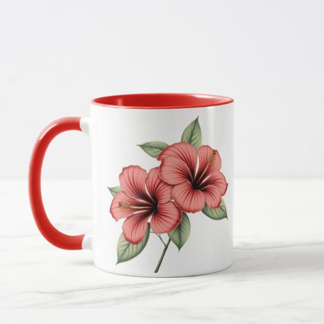 Vintage Botanical Hibiscus Coffee, tea mug Mugg (Vänster)