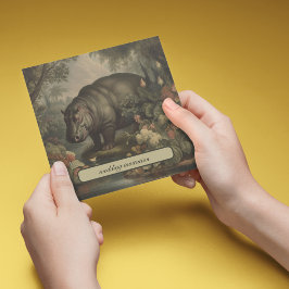 Vintage Botanical Hippo, anpassade Inbjudningar