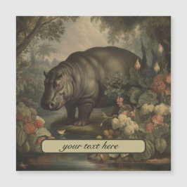 Vintage Botanical Hippo, anpassade Magnetisk Inbjudningskort