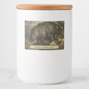 Vintage Botanical Hippo, anpassade Mat Etiketter