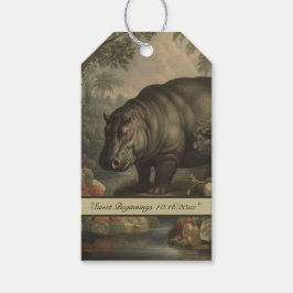 Vintage Botanical Hippo, anpassade Presentetikett