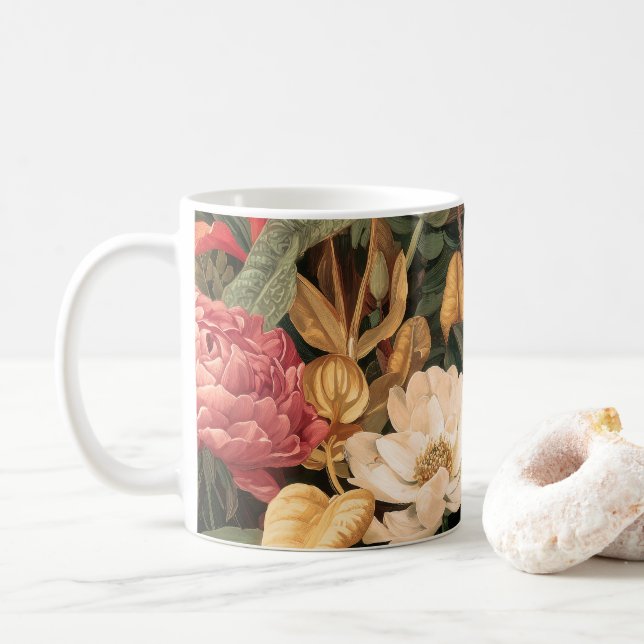 Vintage Botanical Illustration Kaffemugg (Med munk)