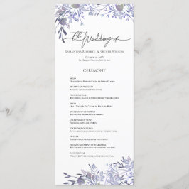 Vintage Botanical Lavender Bröllopsprogram Program