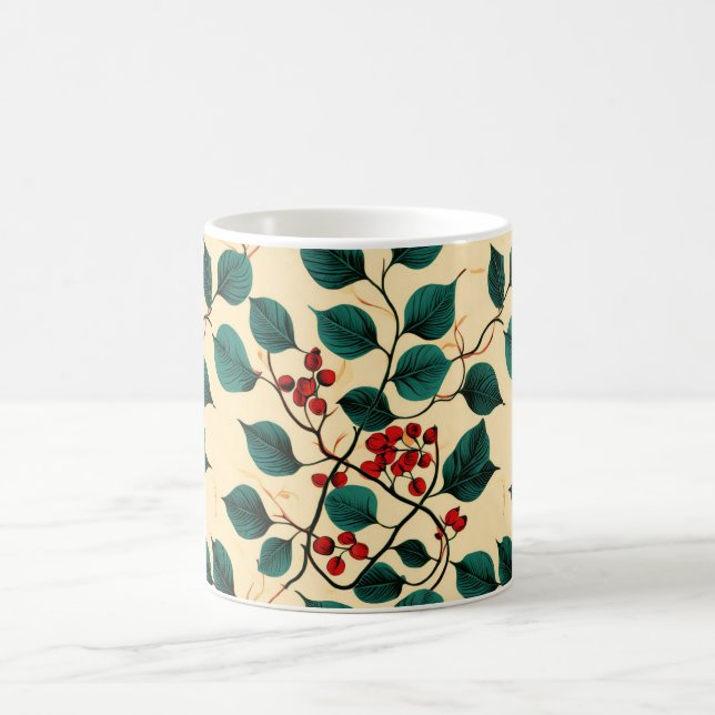 Vintage Botanical Leaf Pattern Mug Desig Kaffemugg (Center)