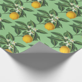 Vintage Botanical Lemon Fruit Blossom Sage Presentpapper