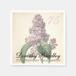 Vintage Botanical Lilac 75:e Födelsedagsfest PN Pappersservett