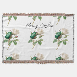 vintage botanical Mamma's Garden Flowers Filt