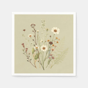 Vintage Botanical of Wildblommor and Ferns Pappersservett
