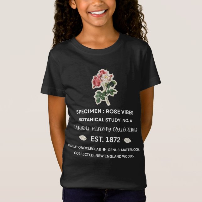 Vintage Botanical Rose Vibes  T Shirt (Framsida)