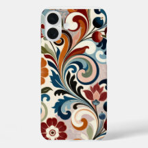 Vintage Botanical Swirl Floral Pattern