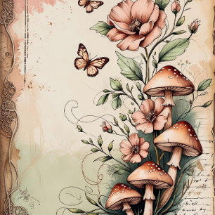 Vintage Botanical Whispers Scrapbookpapper