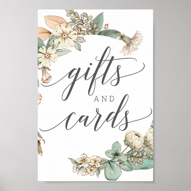 Vintage Botanicals Gifts and Cards Sign Poster (Framsidan)