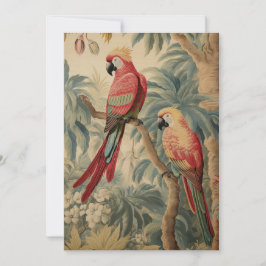 Vintage Botanikals och Parrots Antique Painting