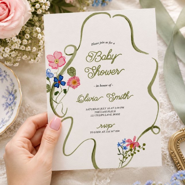 Vintage Botanisk Baby Shower Trädgård Inbjudningar (Skapare uppladdad)