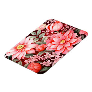 Vintage botanisk blommande trädgård magnet