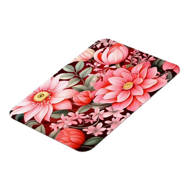 Vintage botanisk blommande trädgård magnet (Vänstra Sidan)