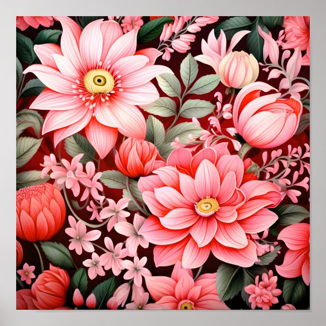 Vintage botanisk blommande trädgård poster (Framsidan)
