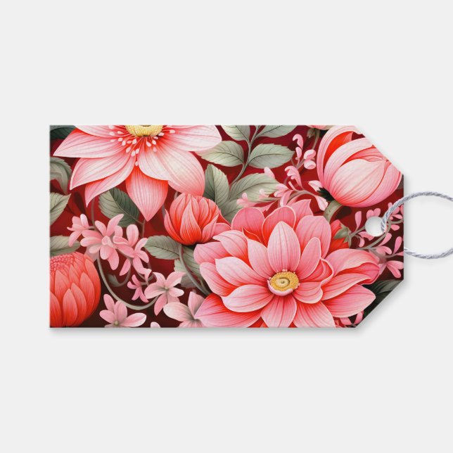 Vintage botanisk blommande trädgård presentetikett (Framsidan (Horisontell))