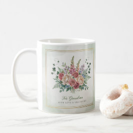 Vintage Botanisk Blommig Mormor Kaffemugg