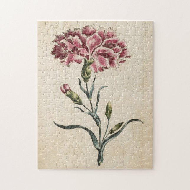 Vintage Botanisk Blommigt Carnation Pussel (Vertikal)