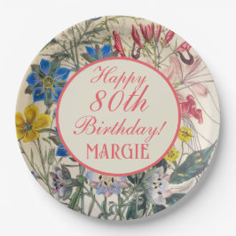 Vintage Botanisk Blommigt Coral