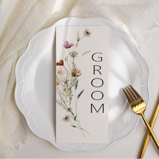 Vintage Botanisk Blommigt reserverad sittplats Meny (Skapare uppladdad)