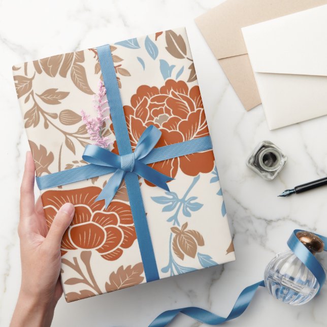 Vintage Botanisk Boho Blommönster Presentpapper (Gifting)